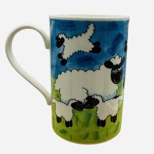 Dunoon coffee tea mug Sheepies Jane Brookshaw ceramic sheep dog farm Scottish #1